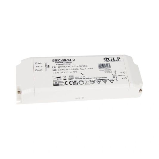 50W - 24V Professionele compacte dimbare led driver