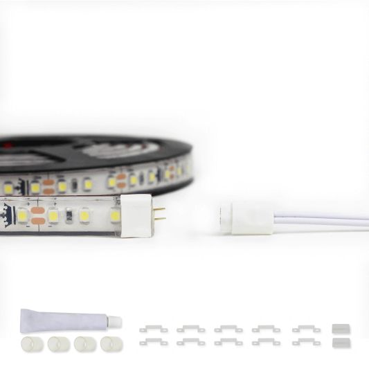 6 meter Helder Wit led strip voor buiten complete set