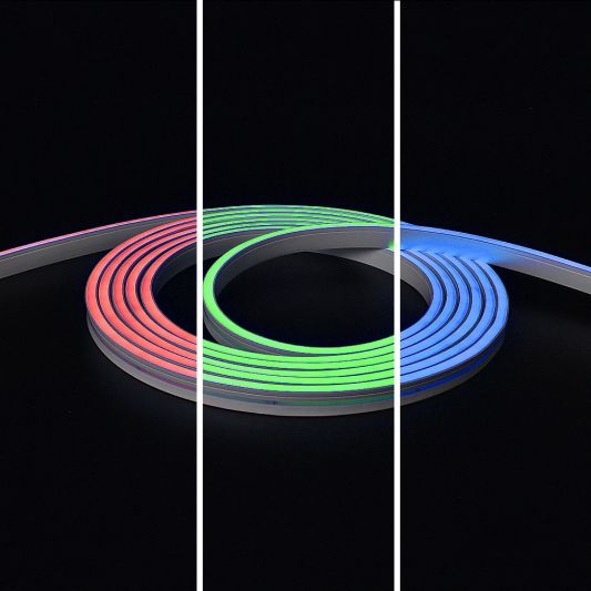 6 meter RGB Neon LED flex Midi Recht - complete set neon verlichting met grondspiezen