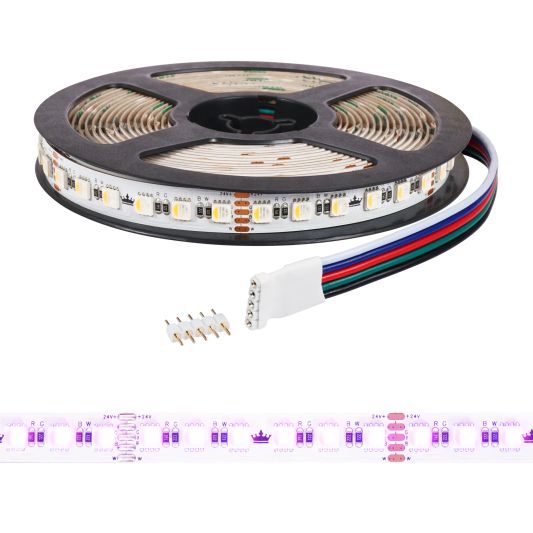 6 meter RGBW led strip Pro met 96 leds per meter - Multicolor met Warm wit - losse strip
