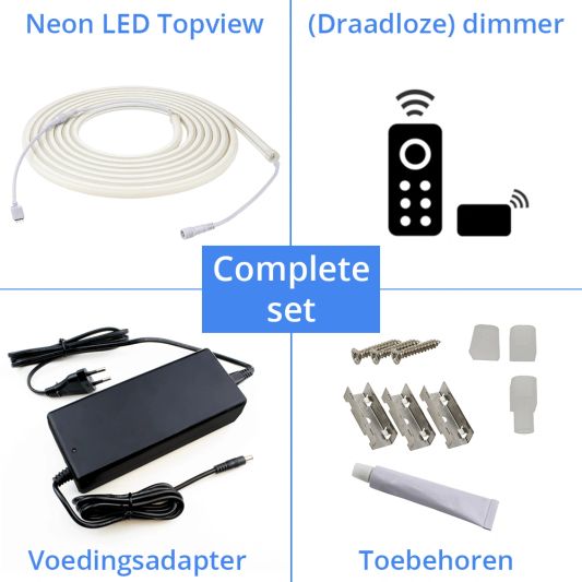 7,5 meter LED flex Dual White Midi Top View - complete set verlichting