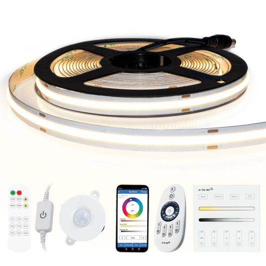 7 meter Helder Wit led strip COB met 504 leds per meter - complete set