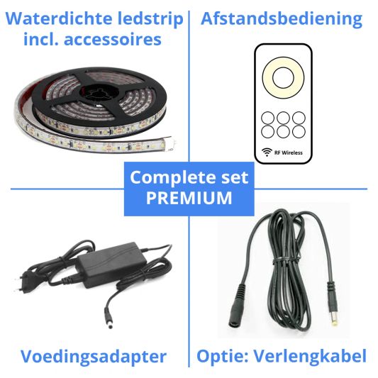 7 meter Helder Wit led strip voor buiten complete set