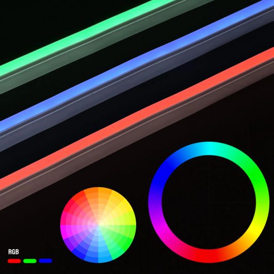 7 meter Neon Led Flex RGB Midi Recht - losse strip