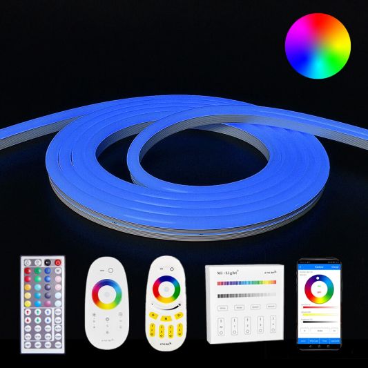 7 meter RGB Neon LED flex Maxi rond - complete set neon verlichting