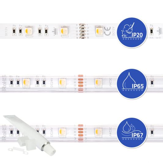 7 meter RGBW led strip complete set - Basic 252 leds