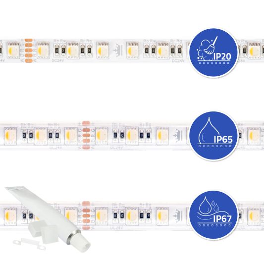 7 meter RGBW led strip | complete set | Premium 72 leds p/m
