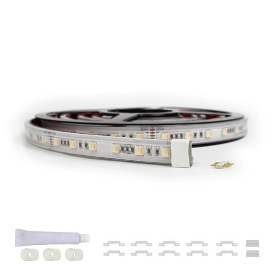 7 meter RGBWW led strip voor buiten complete set