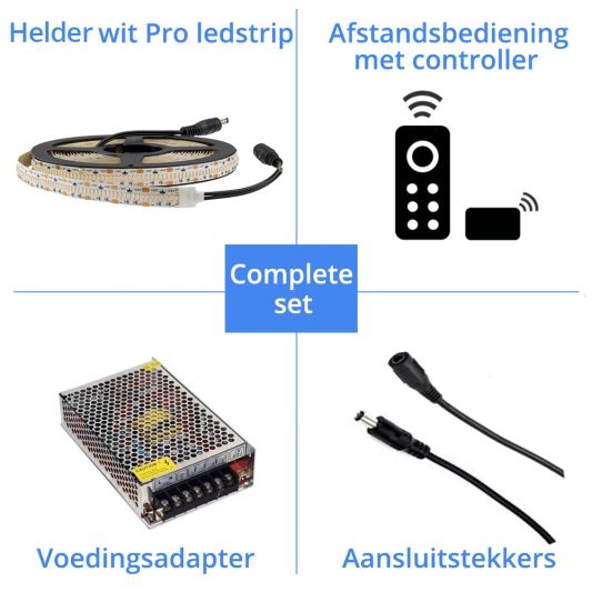 8 METER - 3360 LEDS complete led strip set Helder Wit Pro