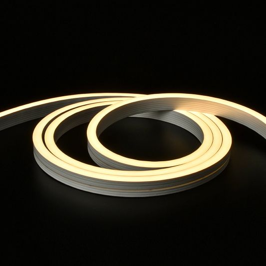 8 meter Neon LED flex Midi Recht Warm Wit - complete set neon verlichting met grondspiezen