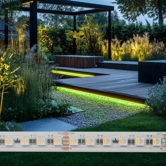 8 meter RGBW led strip voor buiten complete set