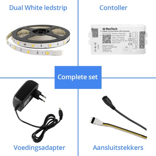 9 meter complete set Dual White led strip met Zigbee controller