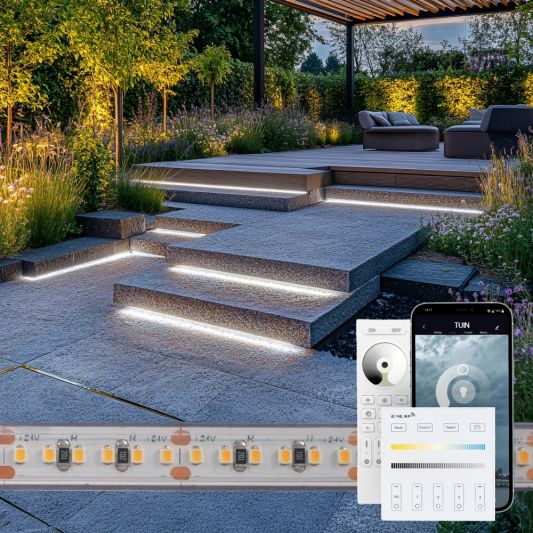 9 meter Helder Wit led strip voor buiten complete set