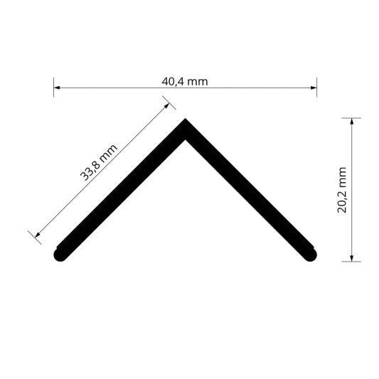 Afdekkap recht voor hoekprofiel breed 1,5 meter