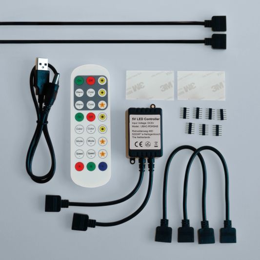 Afstandsbediening en kabels voor USB RGBWW led strips