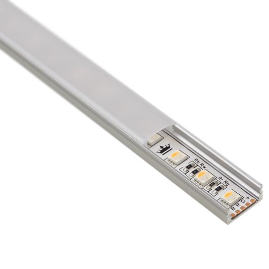 Aluminium ledstrip profiel opbouw 2M - 7 mm hoog - compleet met afdekkap