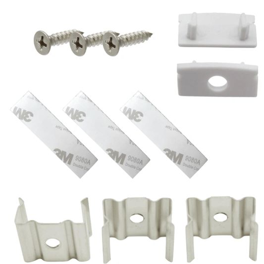 Aluminium ledstrip profiel opbouw 4M - 7 mm hoog - compleet met afdekkap