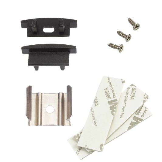 Aluminium ledstrip profiel zwart inbouw 1M Slim Line - 7 mm hoog - Compleet met afdekkap