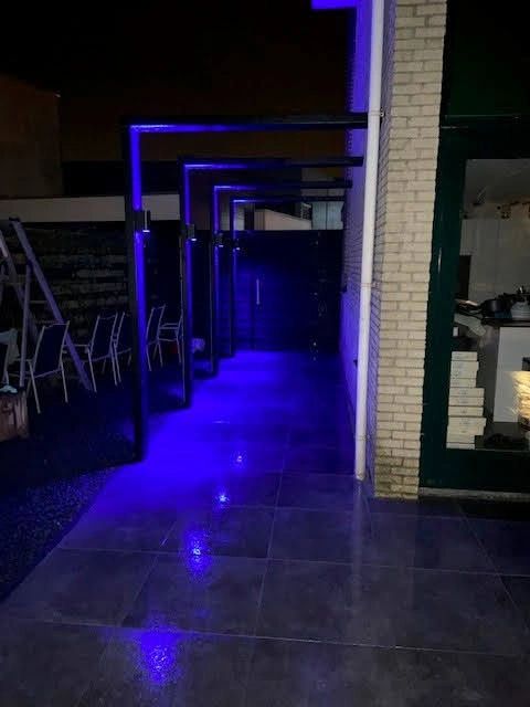 Aluminium up down wandlamp voor buiten met Zigbee GU10 spot - Rond