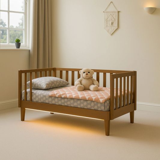 Bedverlichting 1 zijde complete set 1 meter LED strip warm wit met bewegingssensor