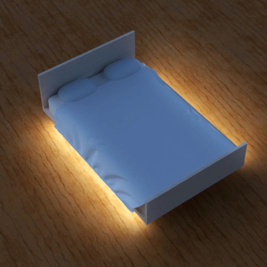 Bedverlichting 2 zijden complete set 2 meter LED strip warm wit met bewegingssensor en hoekprofiel