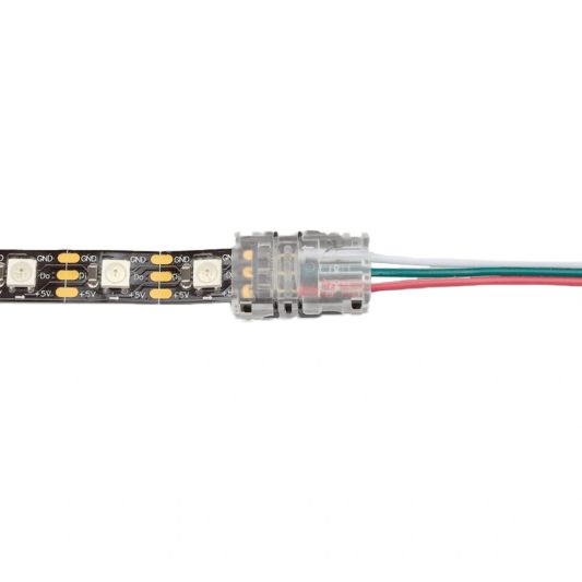 Connector tussen strip en kabel - WS2812b en WS2811 - solderen niet nodig