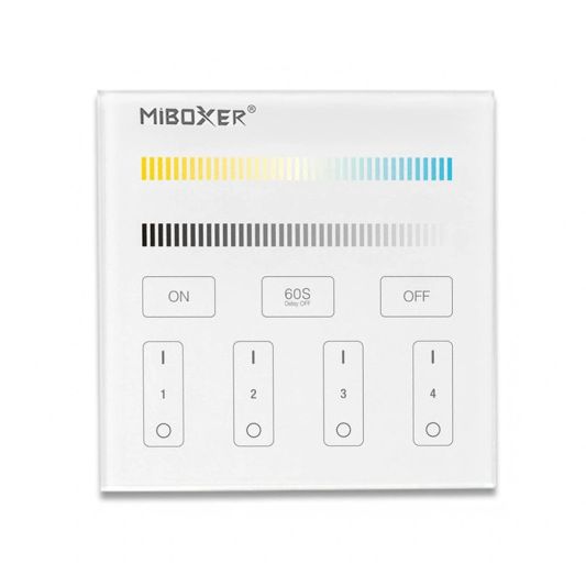 Draadloos Milight touch wandpaneel & wifi controller voor Dual White led strips - complete set