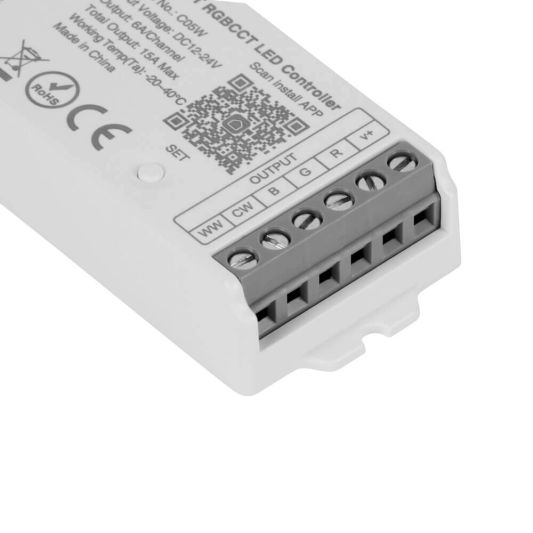 Draadloos Milight touch wandpaneel & wifi controller voor RGBWW led strips - complete set