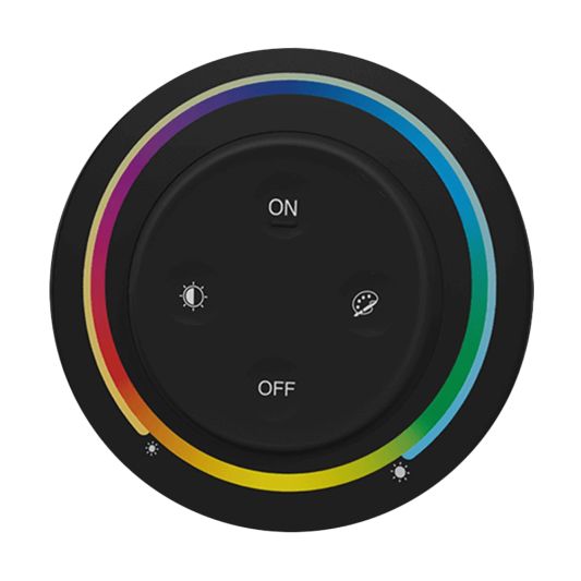 Draadloze Touch wanddimmer RGBWW zwart los
