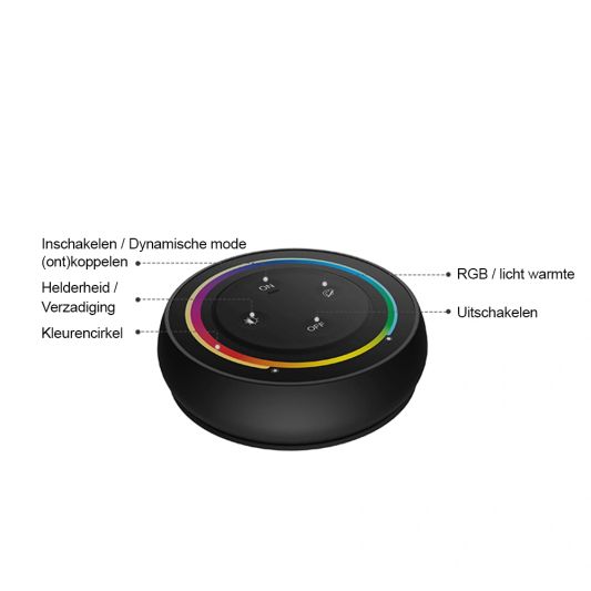 Draadloze Touch wanddimmer RGBWW zwart los
