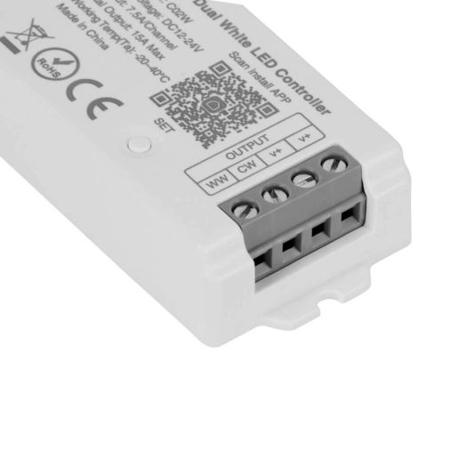 Draadloze touch wanddimmer & wifi controller voor Dual White led strips - complete set