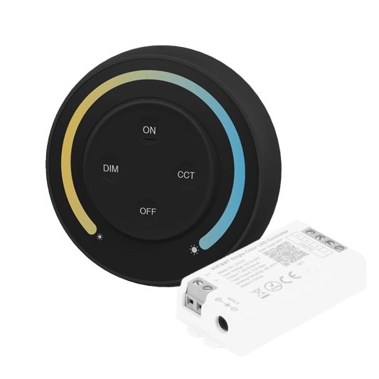 Draadloze touch wanddimmer & wifi controller voor Dual White led strips - complete set