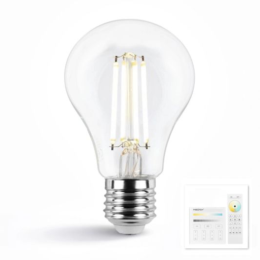 Dual White smart filament lamp van Milight 7W E27 fitting - A60 model - Met afstandsbediening