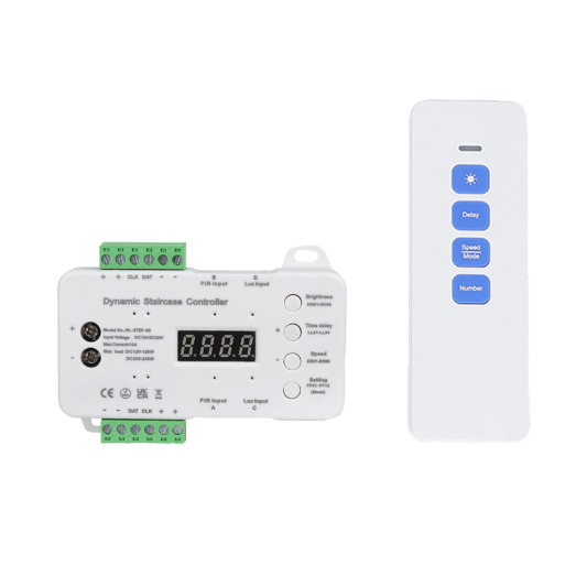 Dynamische trapverlichting controller inclusief sensoren en afstandsbediening - 12 programma's
