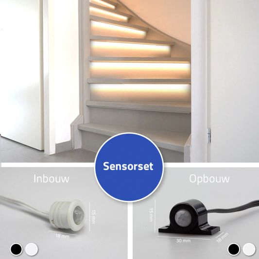 Dynamische trapverlichting set Premium 130 cm met profiel