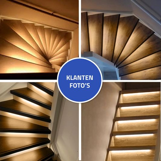 Dynamische trapverlichting set Premium 130 cm met profiel