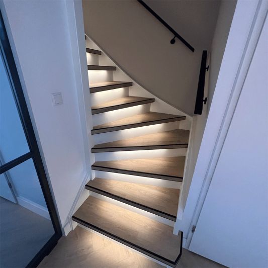 Dynamische trapverlichting set Premium 50 cm met profiel