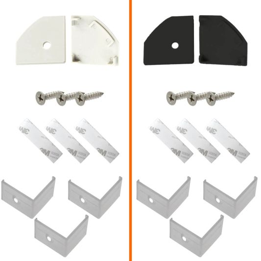 Eindkapjes en beugeltjes voor hoekprofiel 3030 model