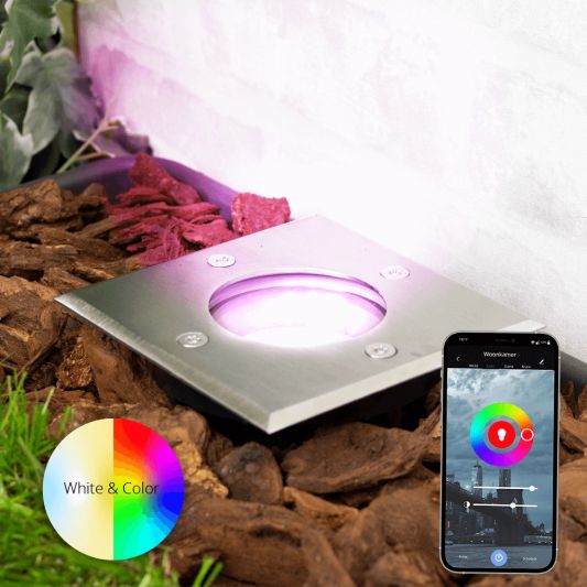 Inbouw grondspot voor buiten met Zigbee GU10 spot - Recht