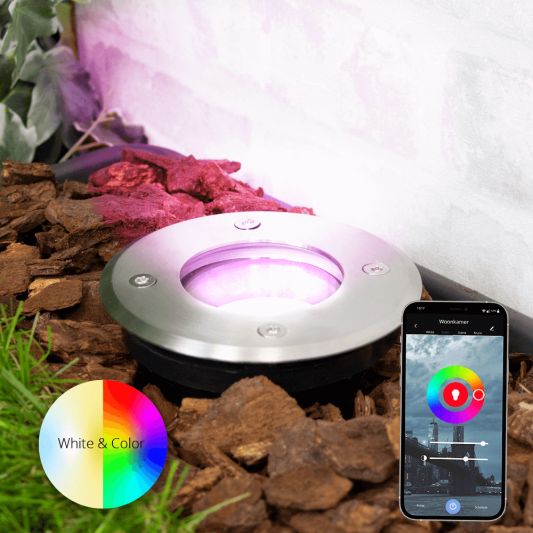 Inbouw grondspot voor buiten met Zigbee GU10 spot - Rond