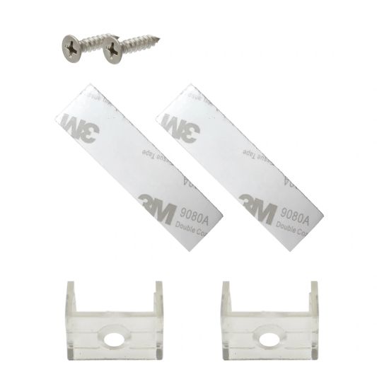 Klemmetjes en 3M tape voor profiel opbouw breed hoog