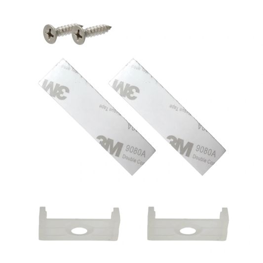 Klemmetjes en 3M tape voor profiel opbouw breed laag