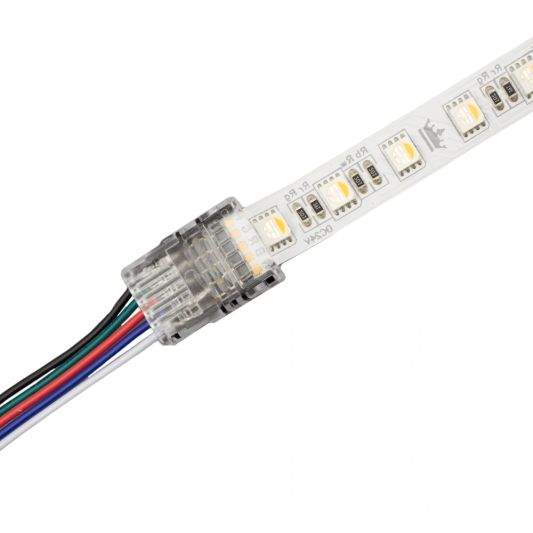 Koppelstuk tussen strip en kabel - RGBW premium en pro ledstrip IP20 - solderen niet nodig