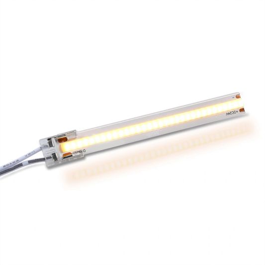 2 COB koppelstukken met kabel ertussen (10cm) - Enkele kleur