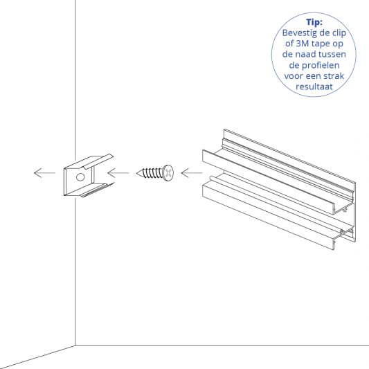 Led profiel 2 meter up down muur profiel