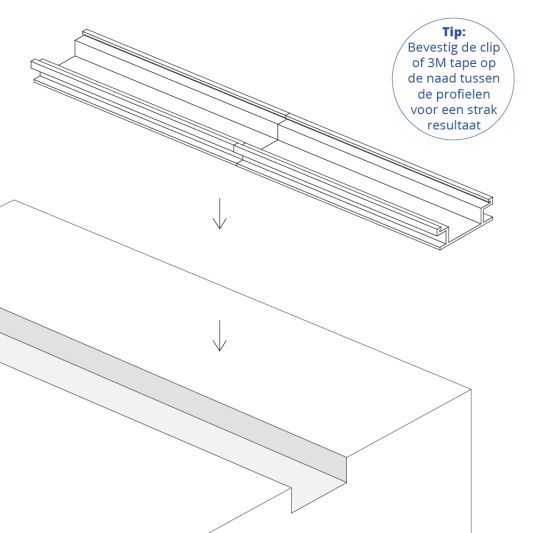 Led profiel 2 meter voor inbouw vloer 8 mm