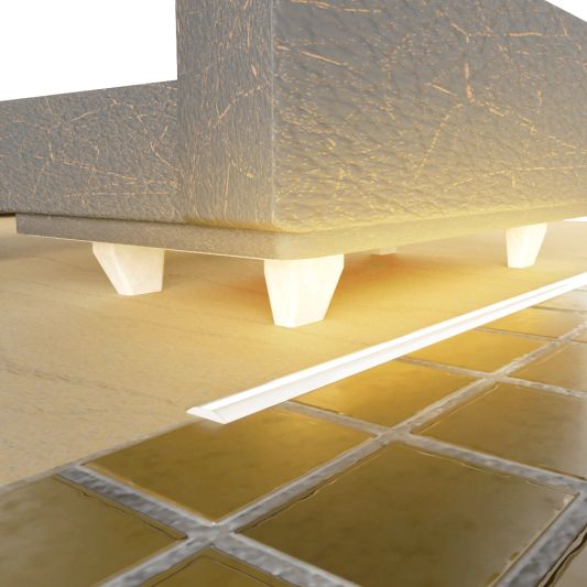 Led profiel 1 meter voor vloer opbouw 10 mm - Bolle afwerking