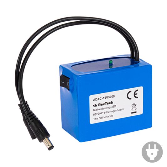 Led strip accu/batterij 12V met oplader - 3000