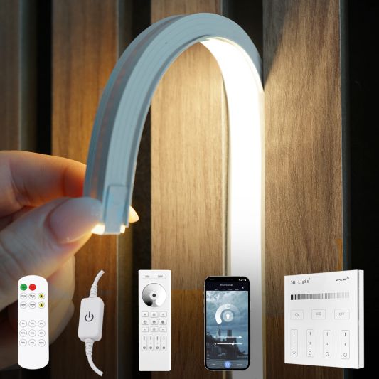 Led strip in flexibel wit inbouwprofiel | helder wit | 1 meter set