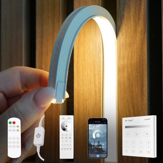 Led strip in flexibel wit inbouwprofiel | warm wit | 5 meter set